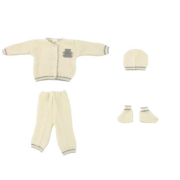 Coffret Brassière Bébé 4 Pièces - Motif Papillon Blanc Et Rose - Taille 0-3 Mois