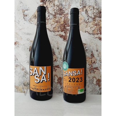 SANSA 2023 CASTELMAURE CORBIERES BIO  SANS SULFITES AJOUTES 75cl 14,5° à 8€