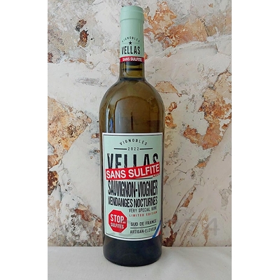 SAUVIGNON-VIOGNIER SANS SULFITES VELLAS 2022 75cl 12° à 8€