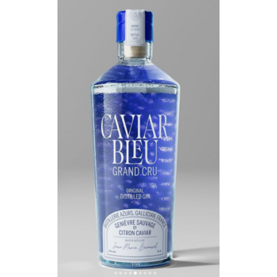 GIN CAVIAR BLEU  GRAND CRU Distillerie Azurs à Gallician Maitre distillateur  Jean Pierre Bernard 70cl 43° à 43€