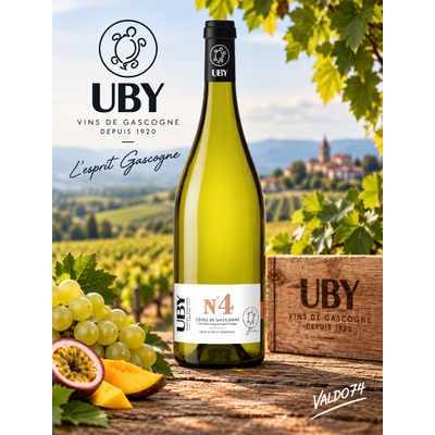 UBY BLANC N°4 GROS ET PETIT MANSENG COTES DE GASCOGNE 2025 75cl 11° à 8€