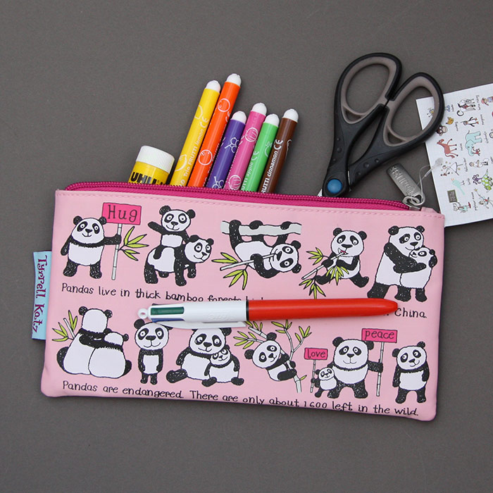 Trousse remplie crayons feutres personnalisée Panda - Lachouettemauve