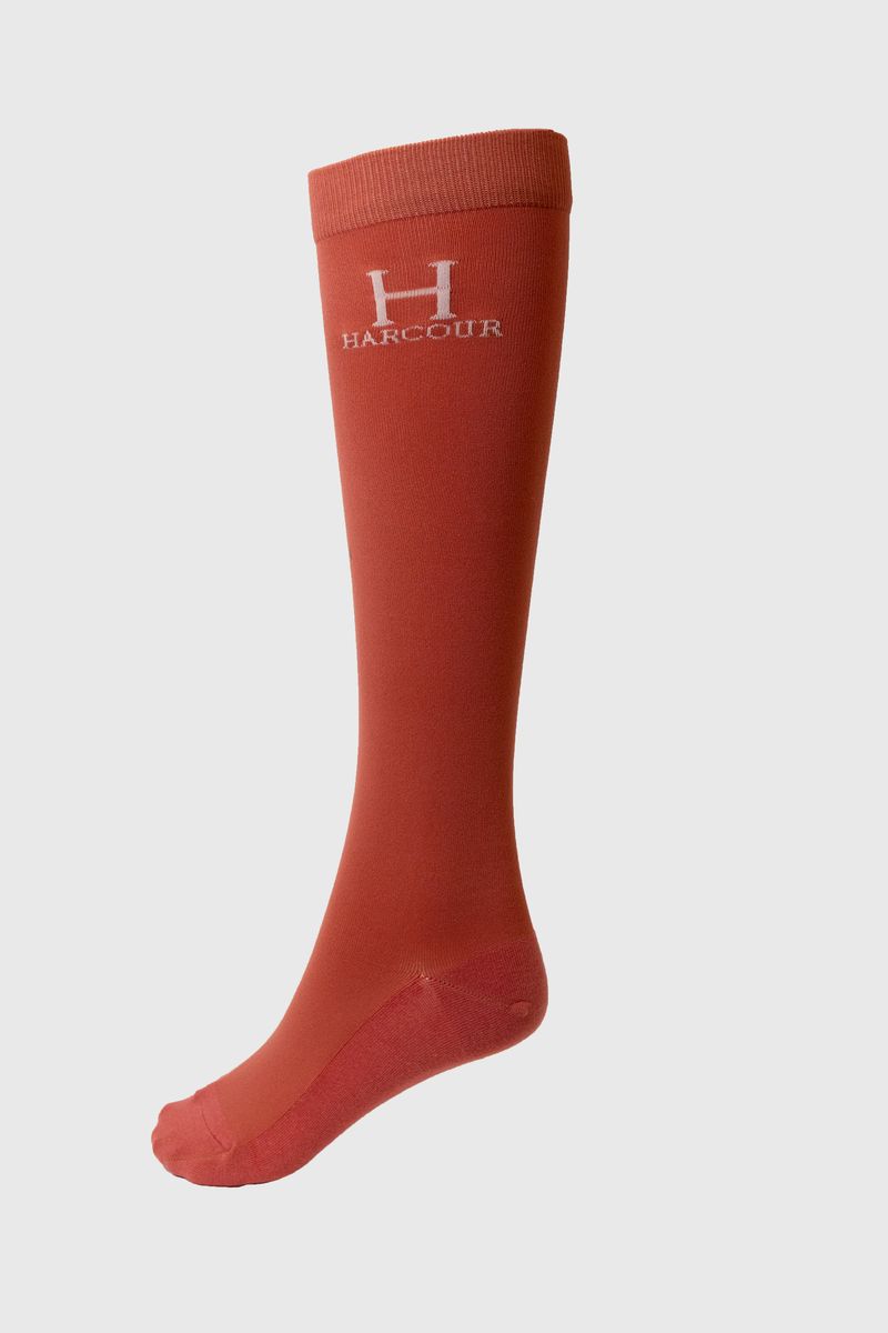 chaussettes-badminton-pamplemousse