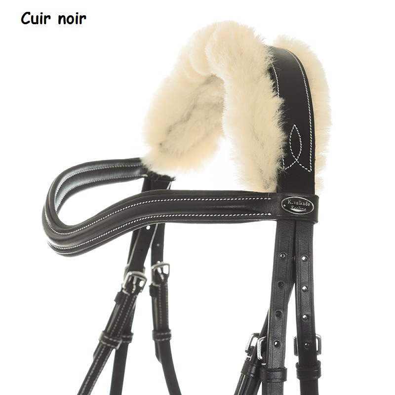 bridon ivy cuir noir kavalkade mouton naturel 19020 detail