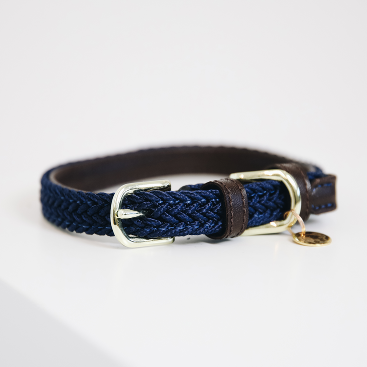 Collier pour chien en nylon tressé Bleu marine Kentucky