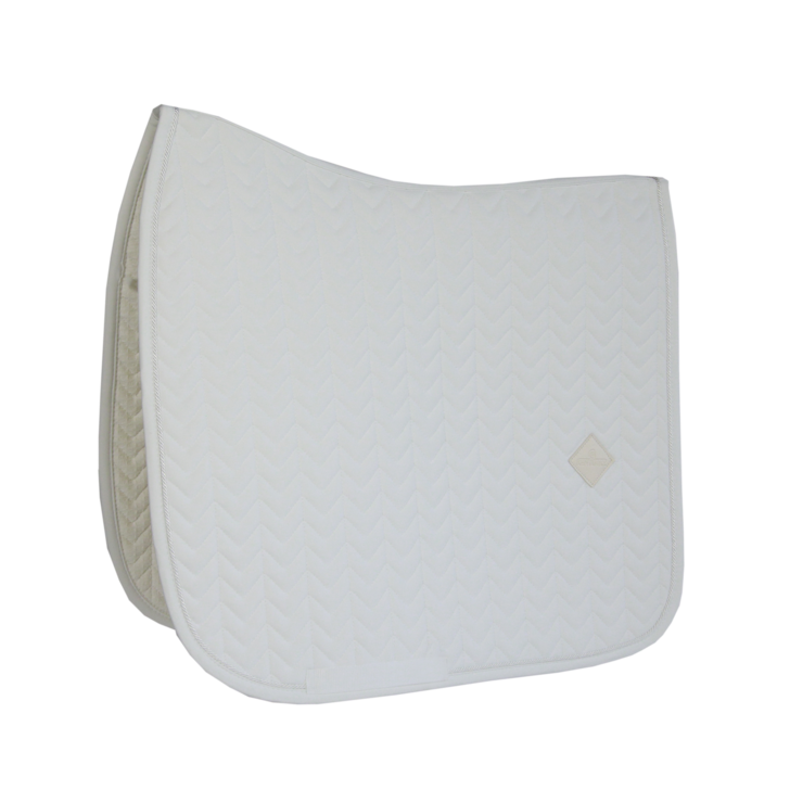 tapis-de-selle-Dressage-Fishbone-Kentucky-blanc