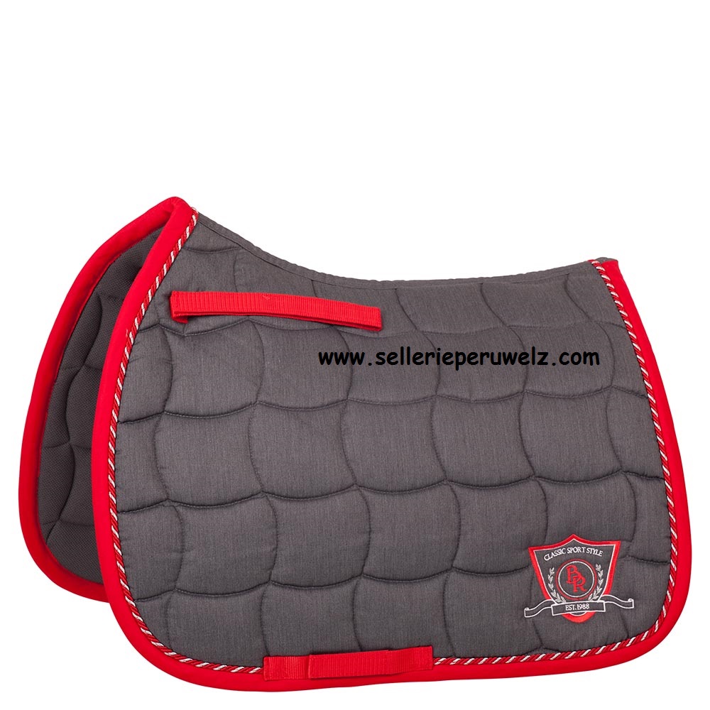 163091_96_01  tapis de selle mixte br melange gris rouge