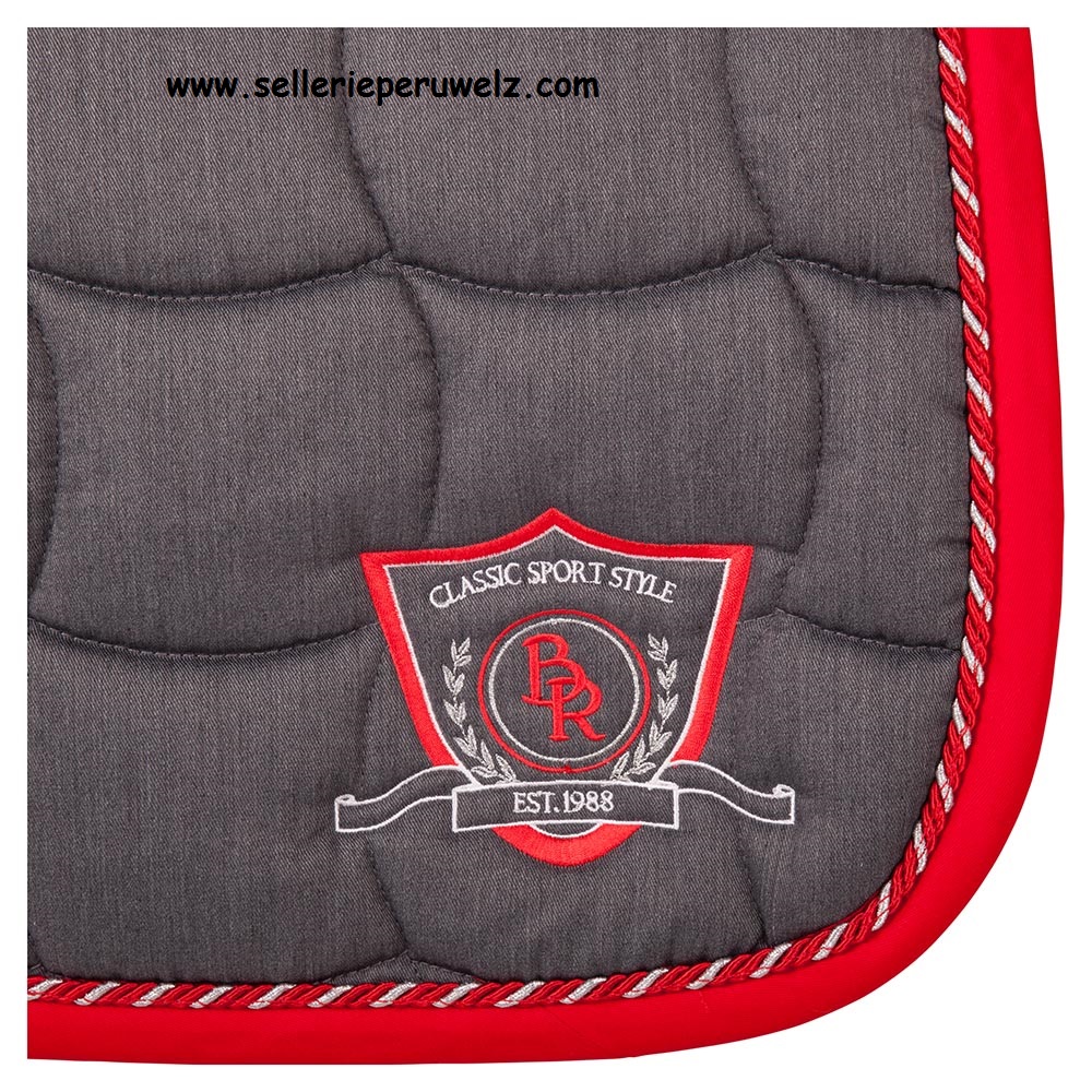 163091_96_02  tapis de selle mixte br melange gris rouge