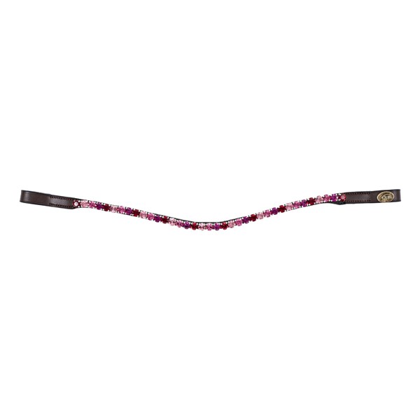 Frontal (bandeau) En Cuir Et Cristal En Forme De U à 3 Rangs
