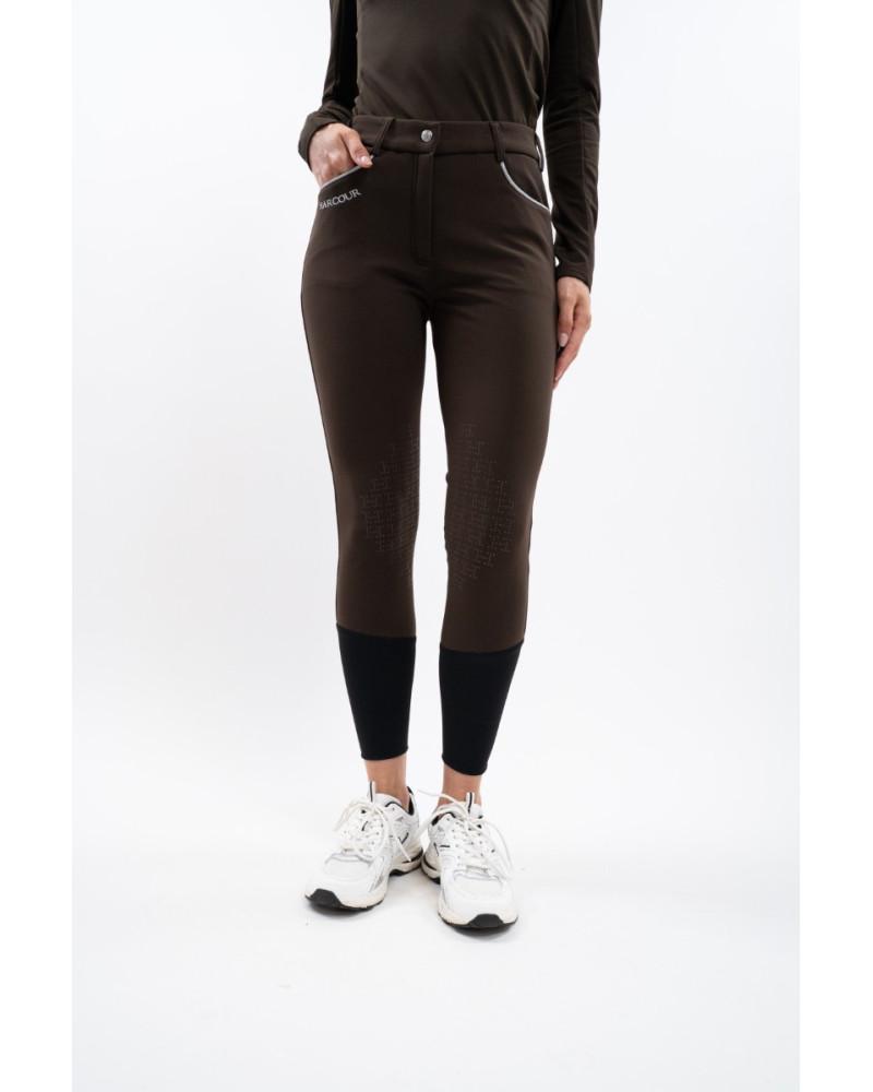 jaipur-pantalon-polaire-equitation-fix-system-grip-femme-cacao-dark-brown