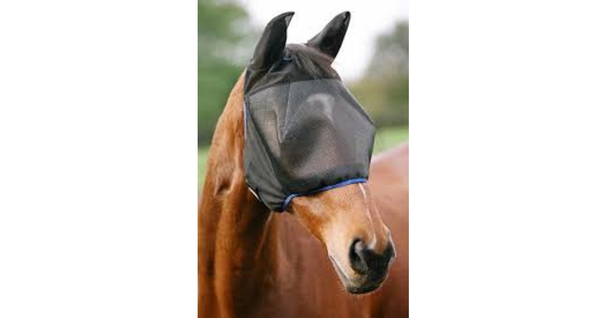 Masque Anti-mouches Equilibrium Field Relief, Noir/orange, Taille Petit – Protection Efficace Pour Chevaux