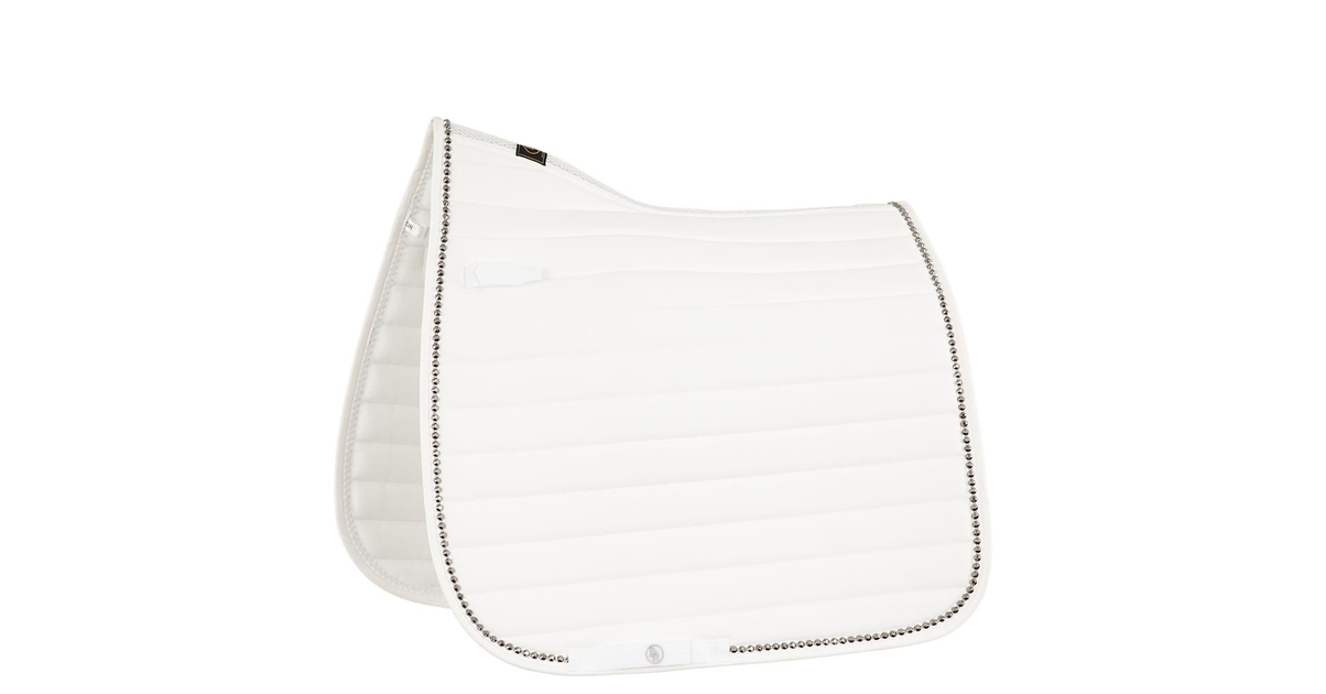 Tapis De Selle Carré Dressage Dover Saddlery - Blanc Matelassé - Neuf Avec étiquette
