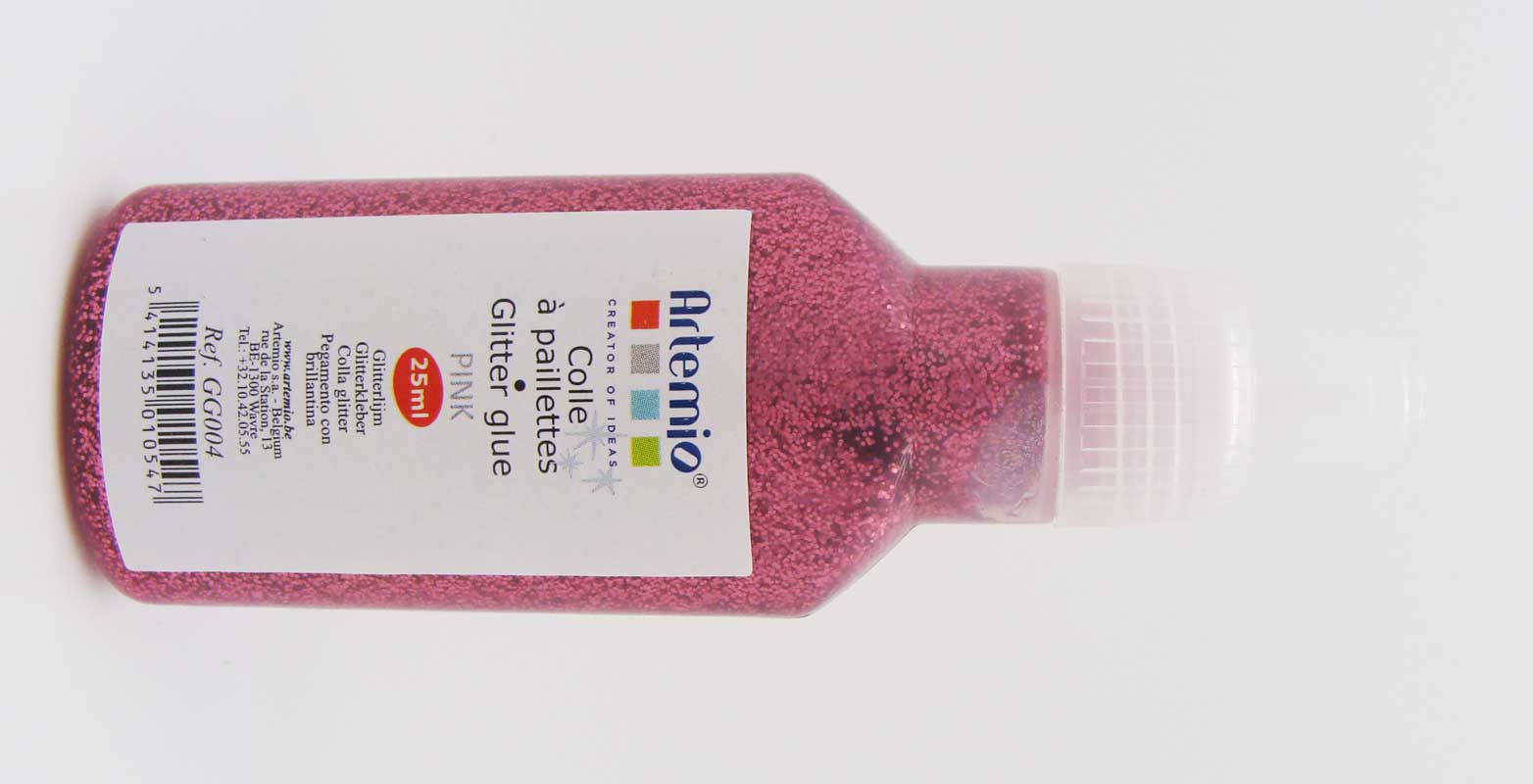 colle paillette glitter glue rose pink artemio