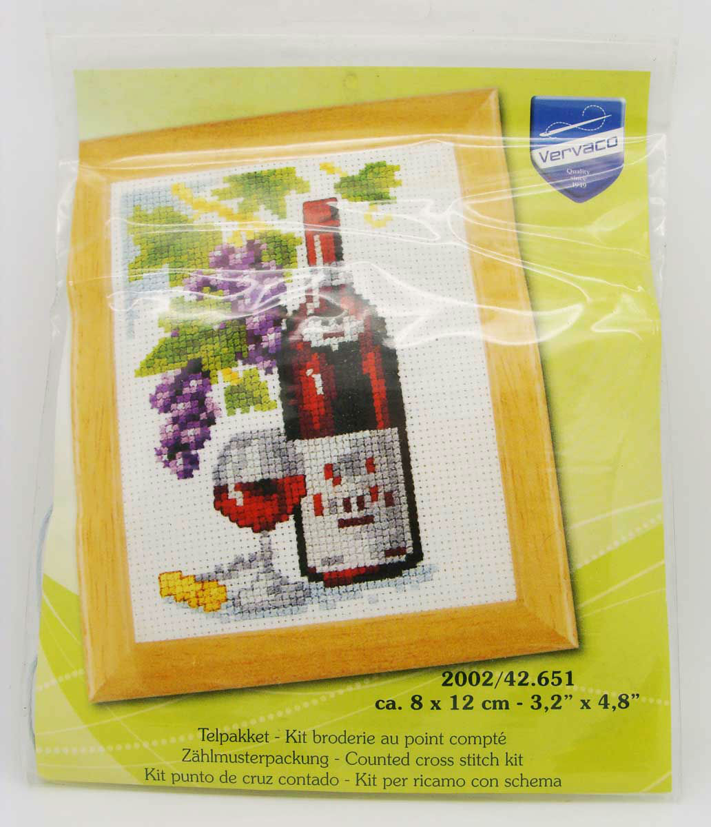 kit broderie point de croix bouteille mod1