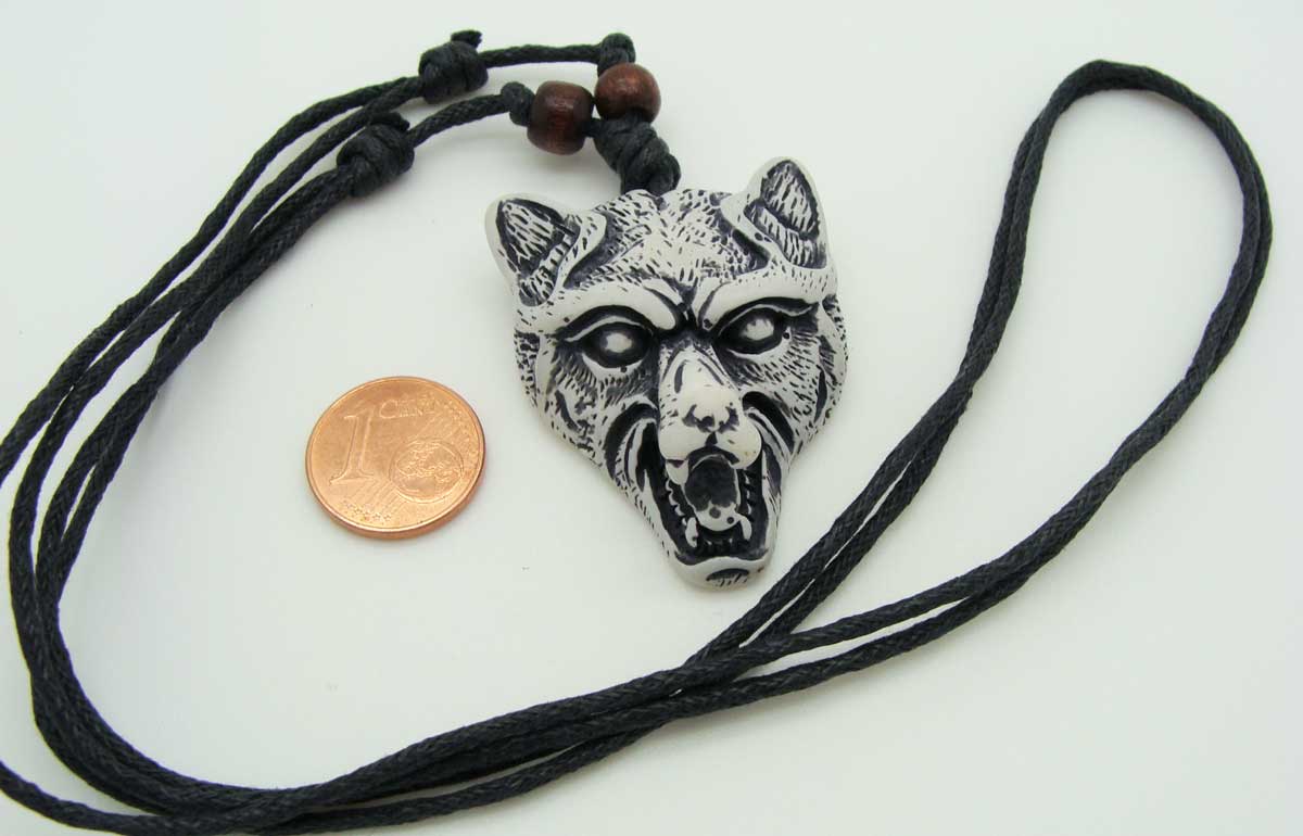collier loup blanc resine res-80