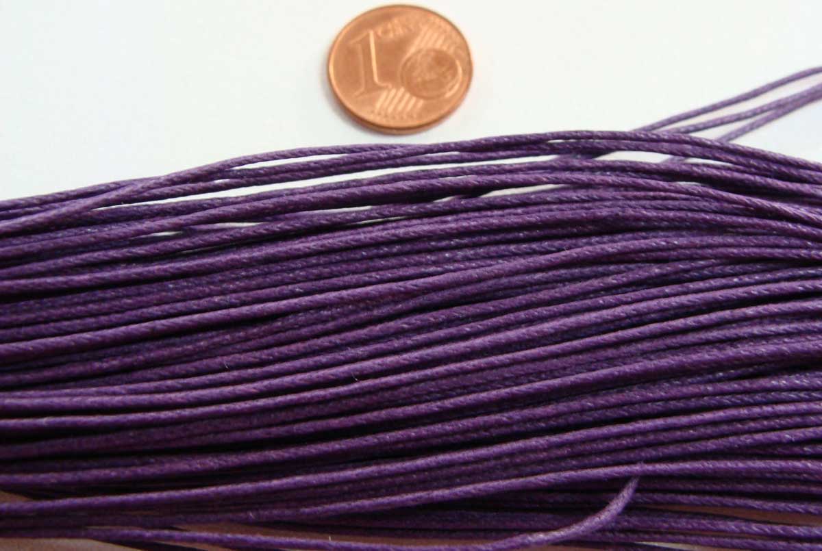 fil coton cire 1mm violet fonce echeveau 75m