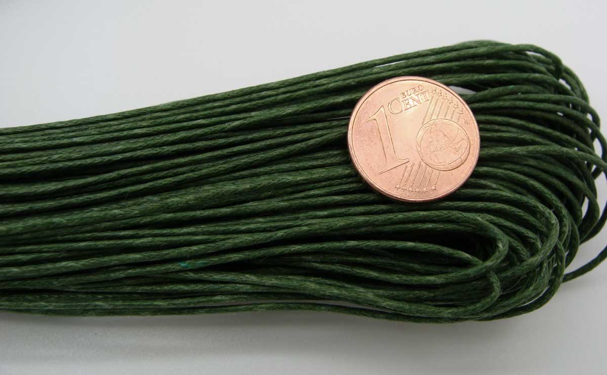 fil coton cire vert fonce 1mm echeveau 75m