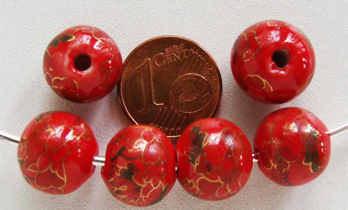 perle porcelaine por-R12-dore-rouge