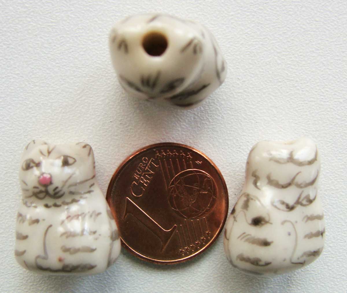 perle porcelaine chat tigre grix