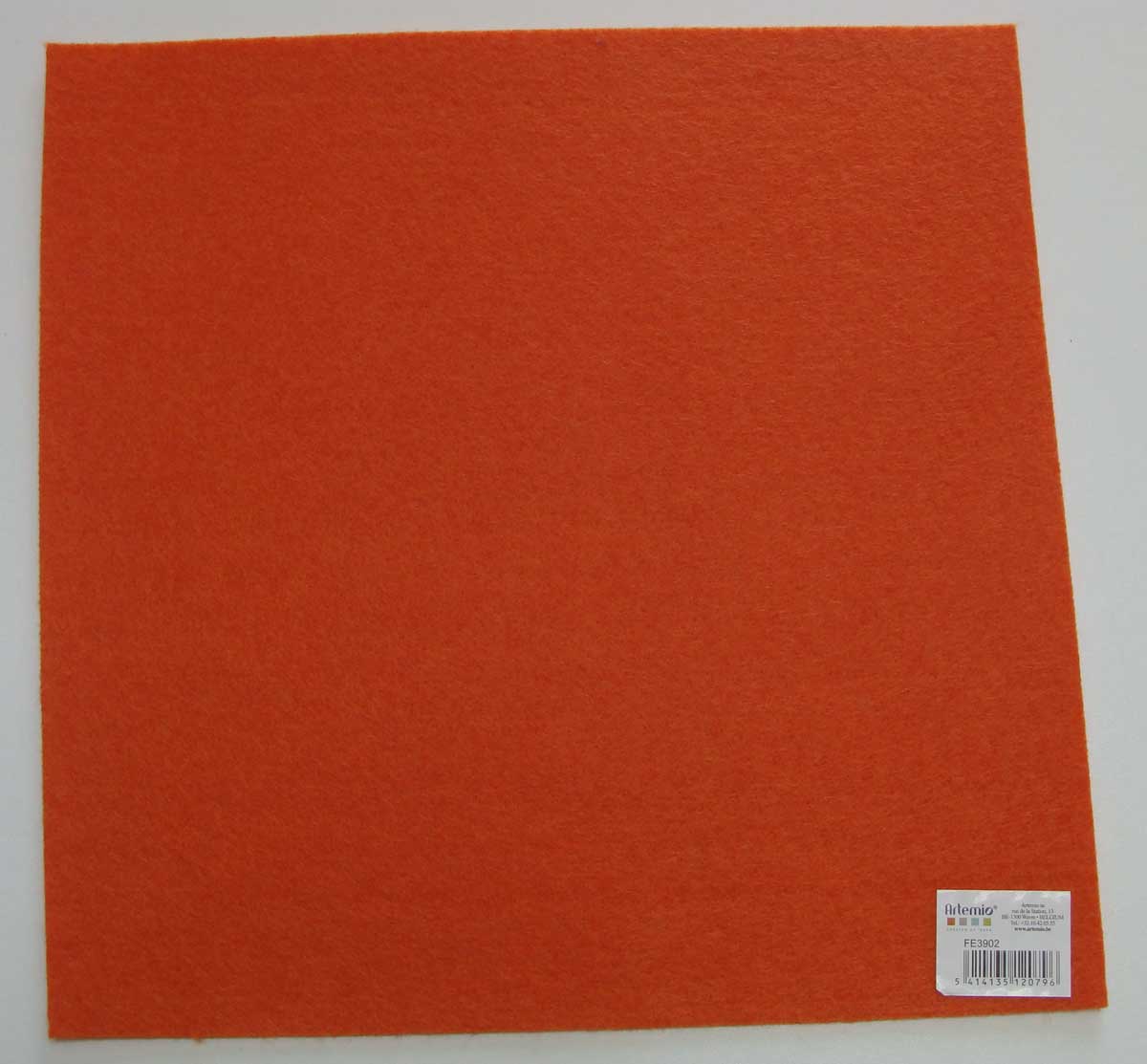 feuille feutrine orange plaque artemio