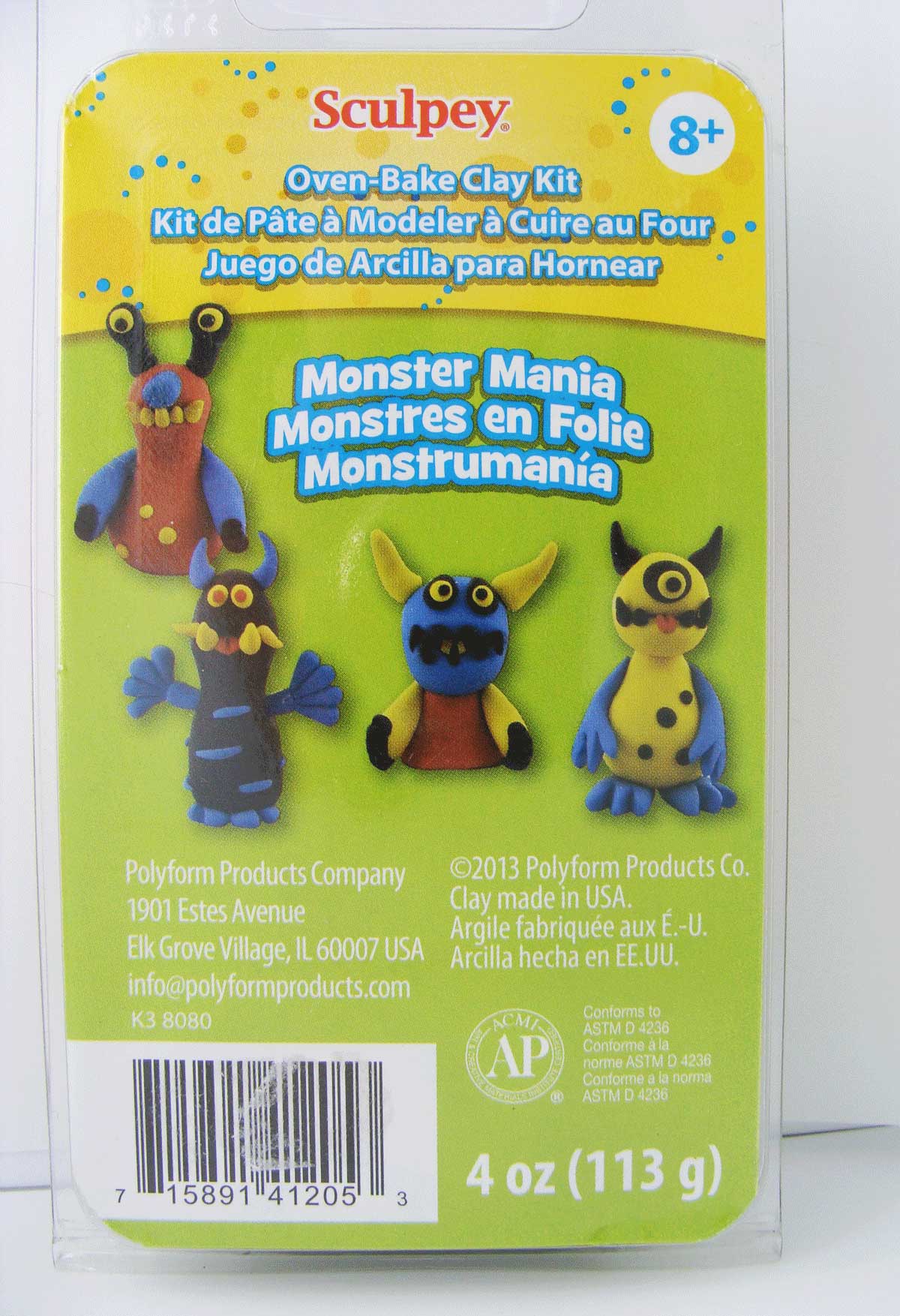 pack 4 pains pate sculpey monster