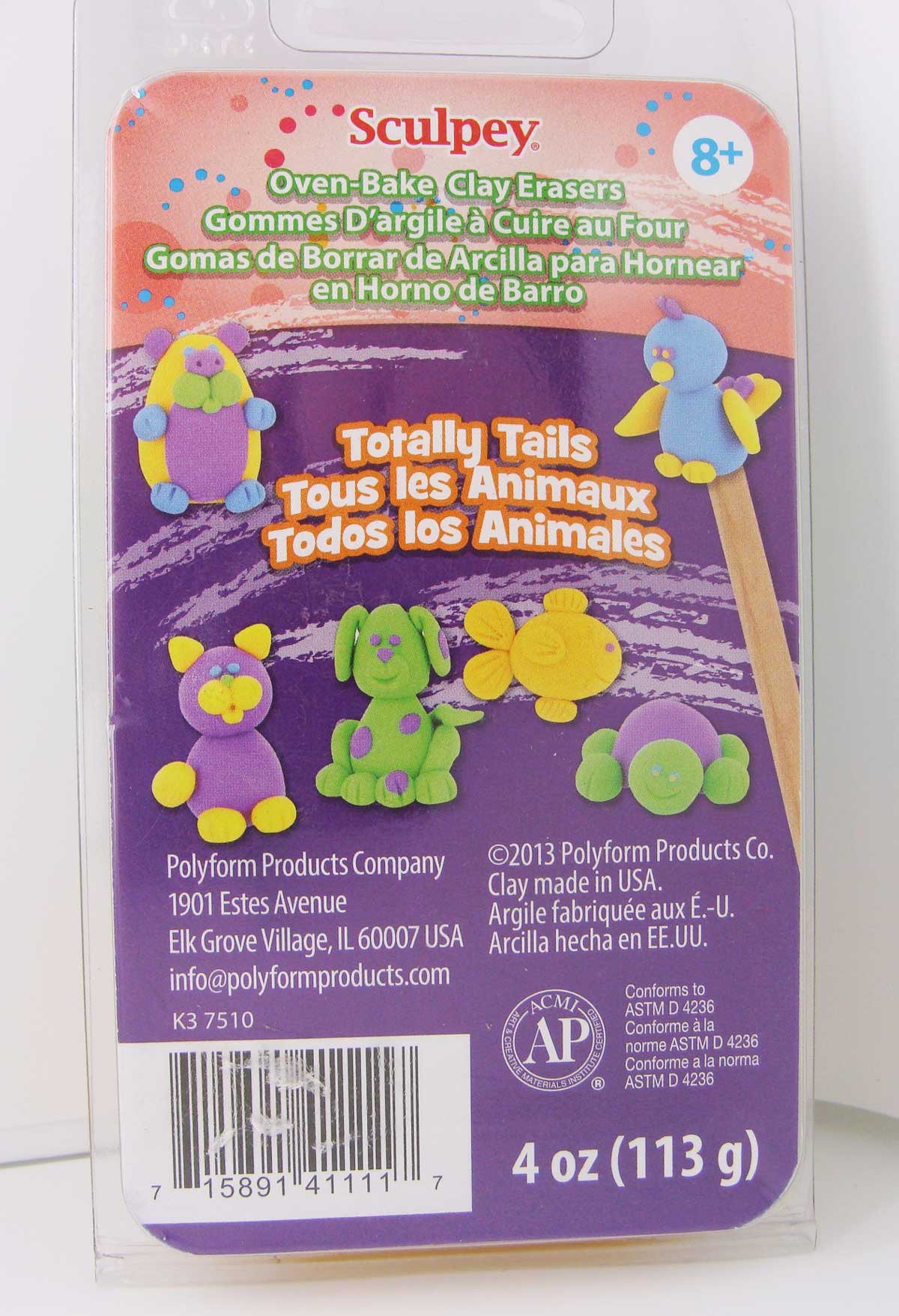 pack 4 pains pate sculpey tails