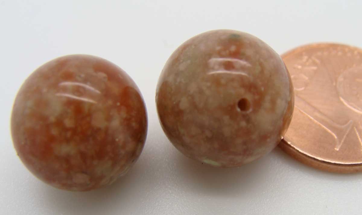 perle pierre marron demi-perce 12mm 10
