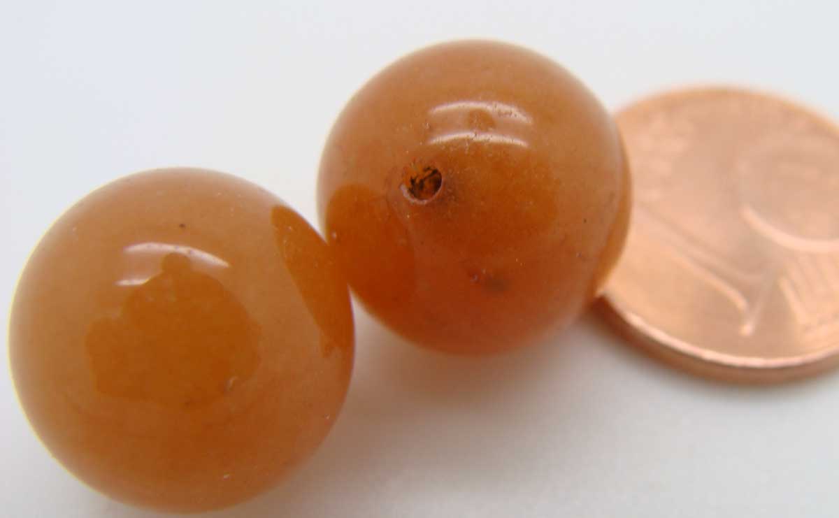 perle pierre miel demi-perce 12 mm 12