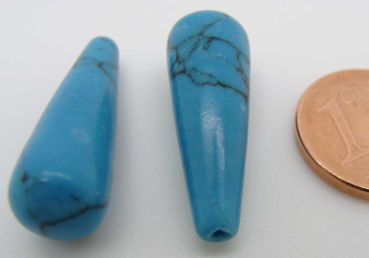 perle pierre bleu demi-perce goutte 24mm 02