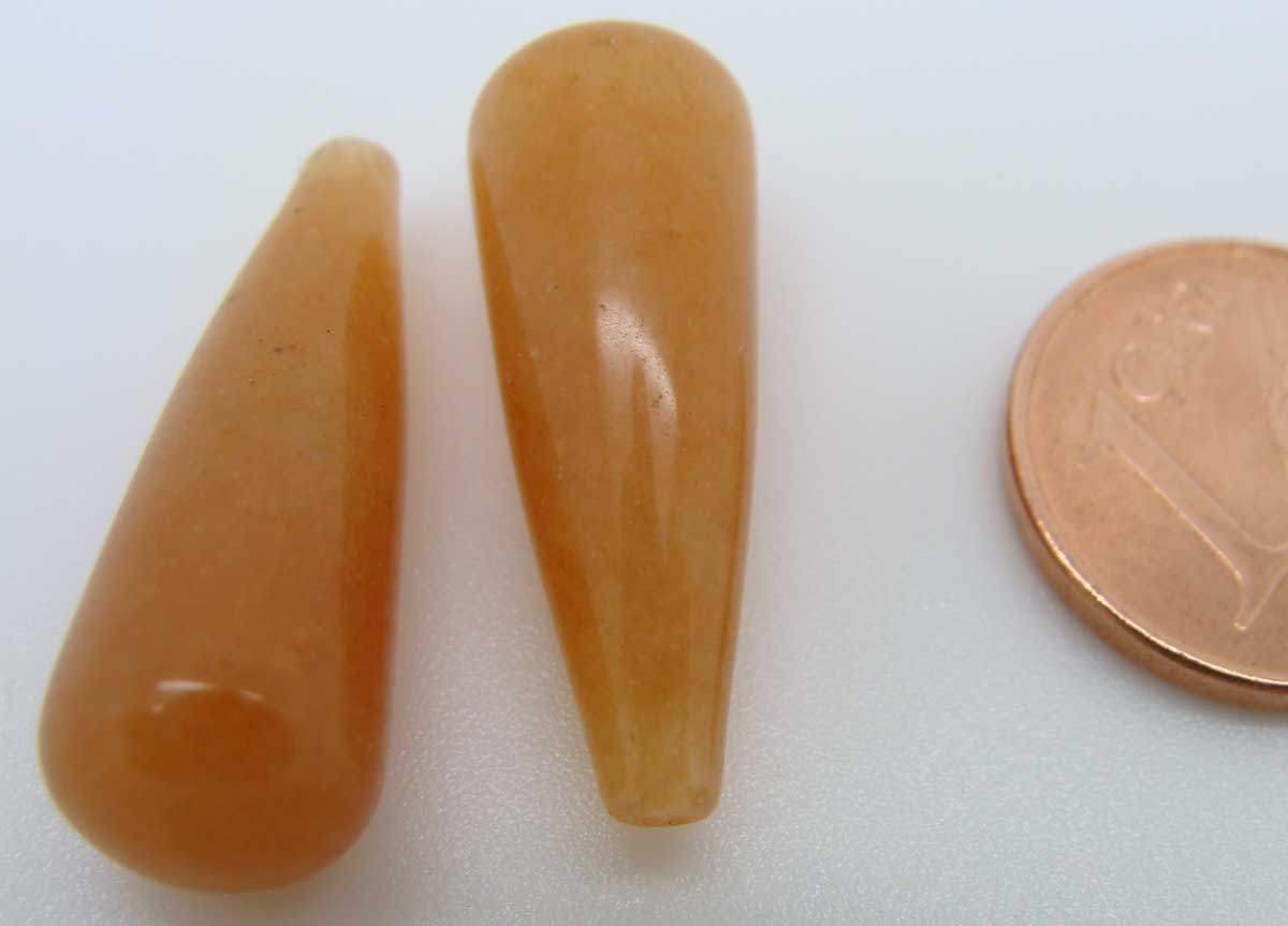 perle pierre miel demi-perce goutte 24mm 03