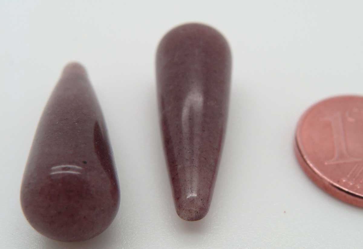 perle pierre chocolat demi-perce goutte 24mm 05