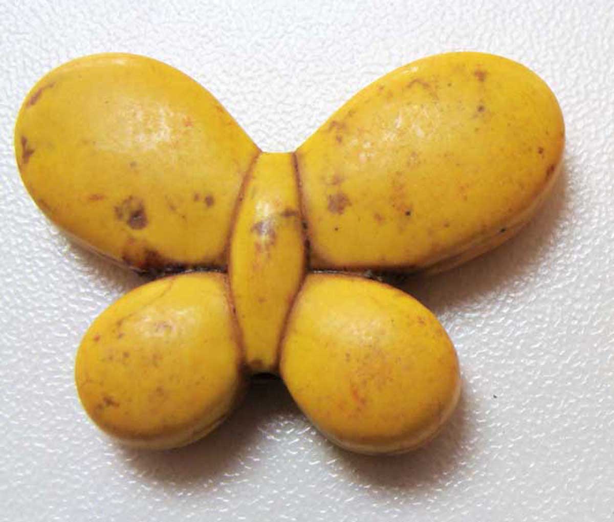 perle turquoise papillon jaune pier49
