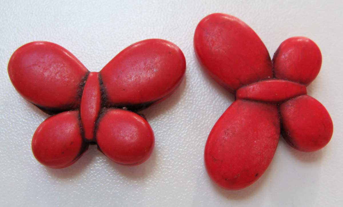 perle pierre papillon rouge pier49