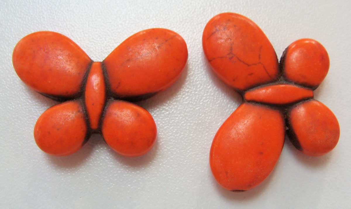 perle pierre papillon orange pier49