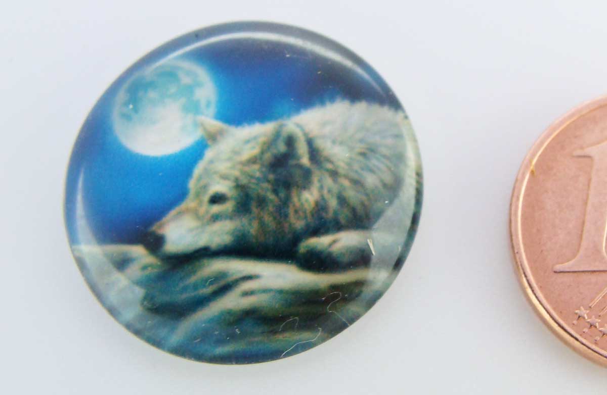 cabochon loup couche cab86