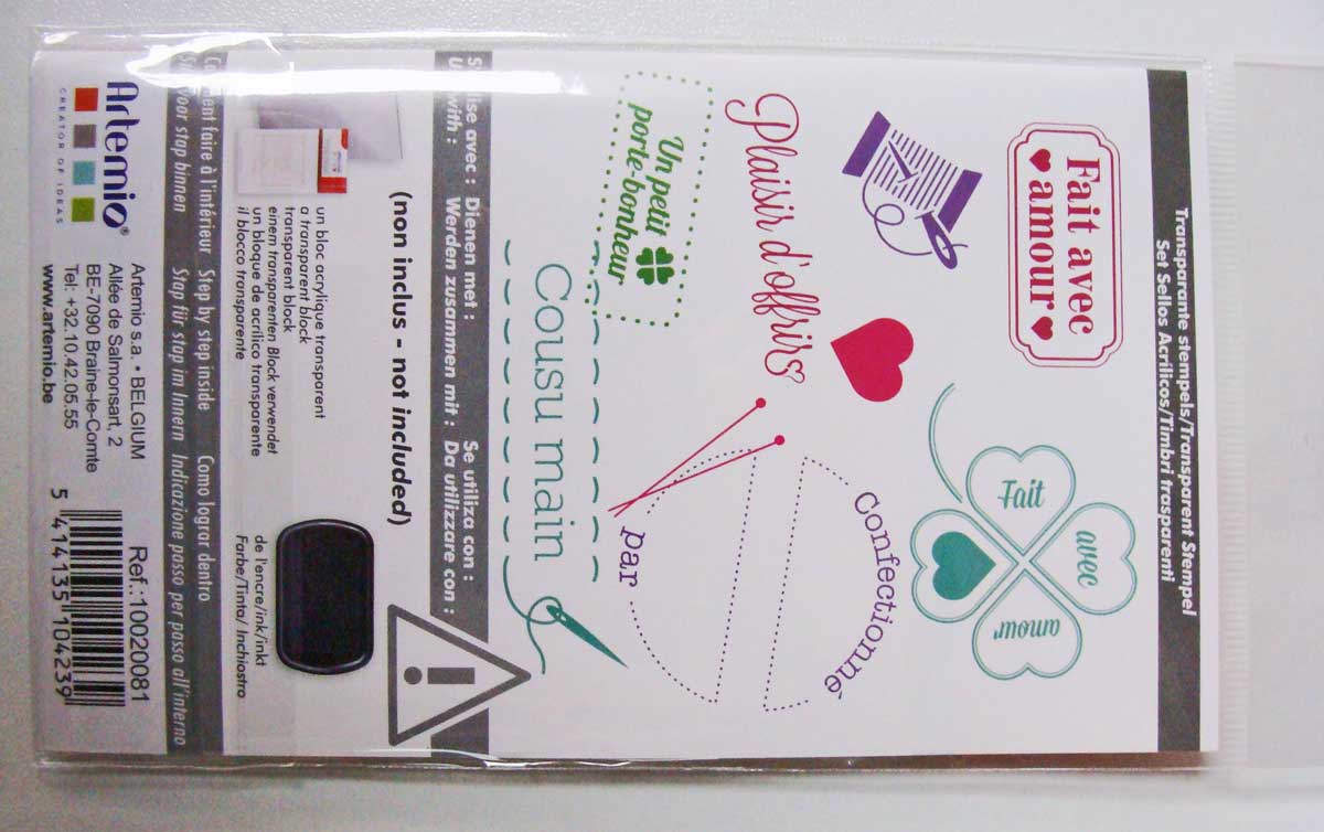 Tampons Clear stamps 9 motifs Fait avec Amour Cousu Main - SCRAPBOOKING ...