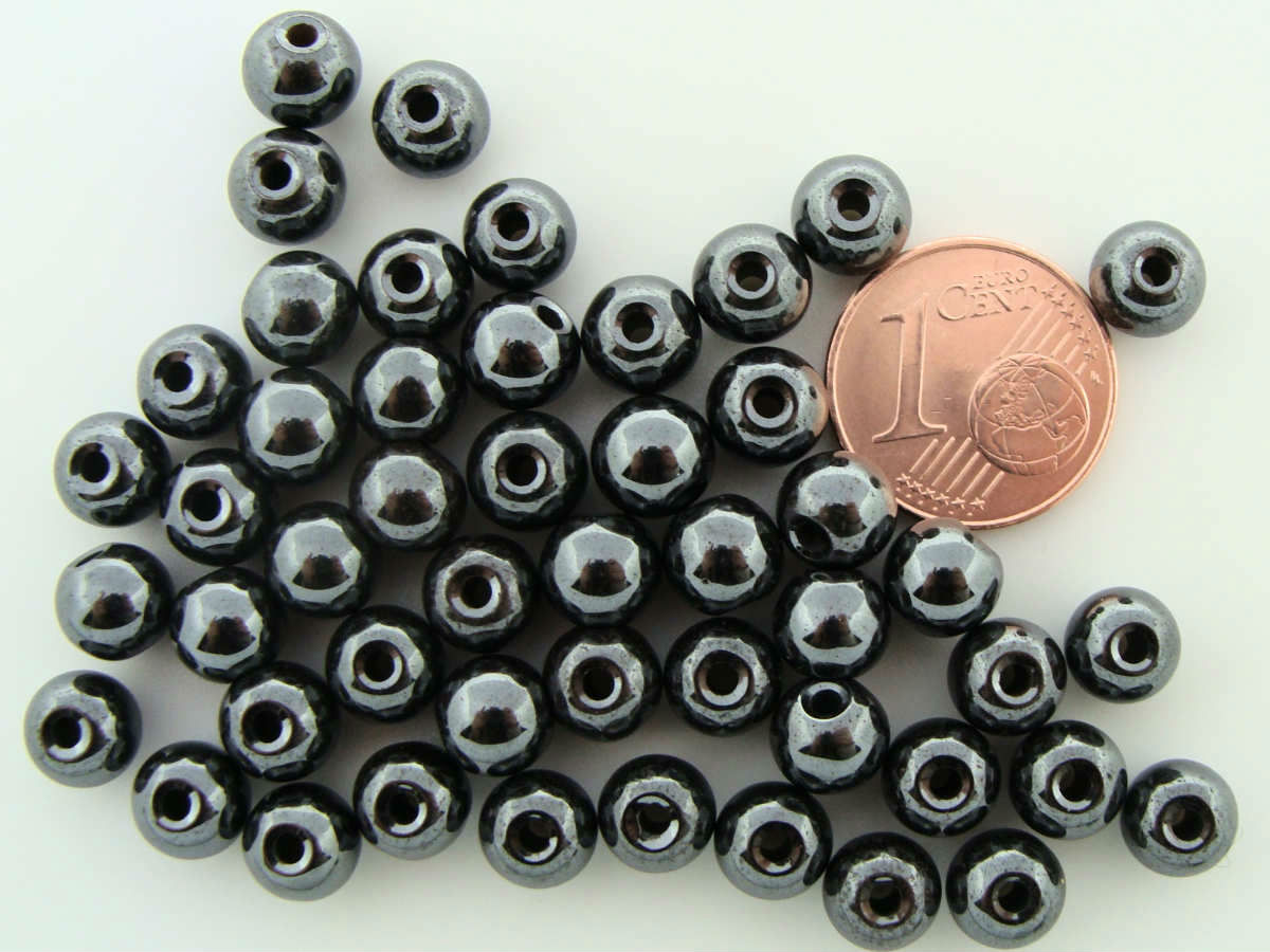 perle hematite ronde 6mm PIER56