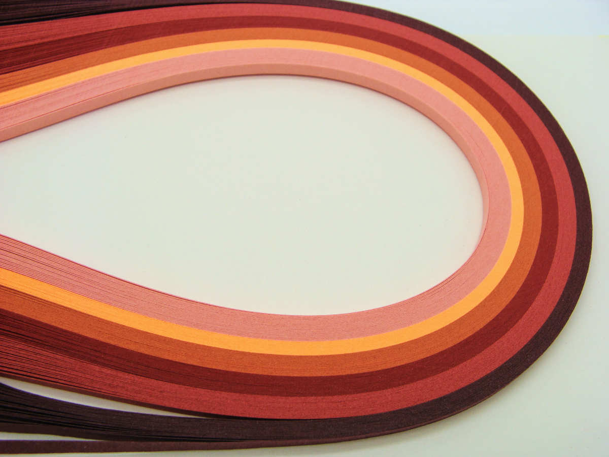 papier quilling orange marron mix13