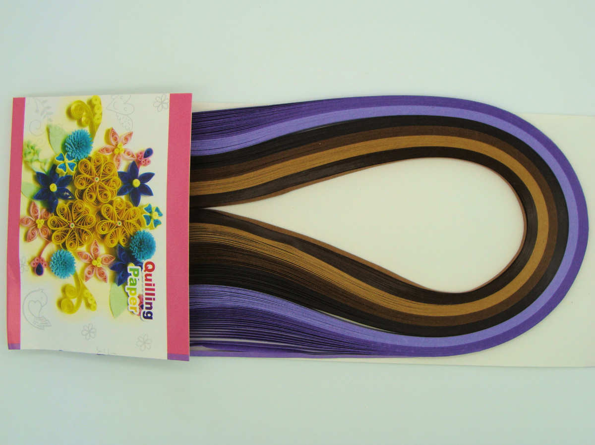 bande papier quilling violet noir mix15