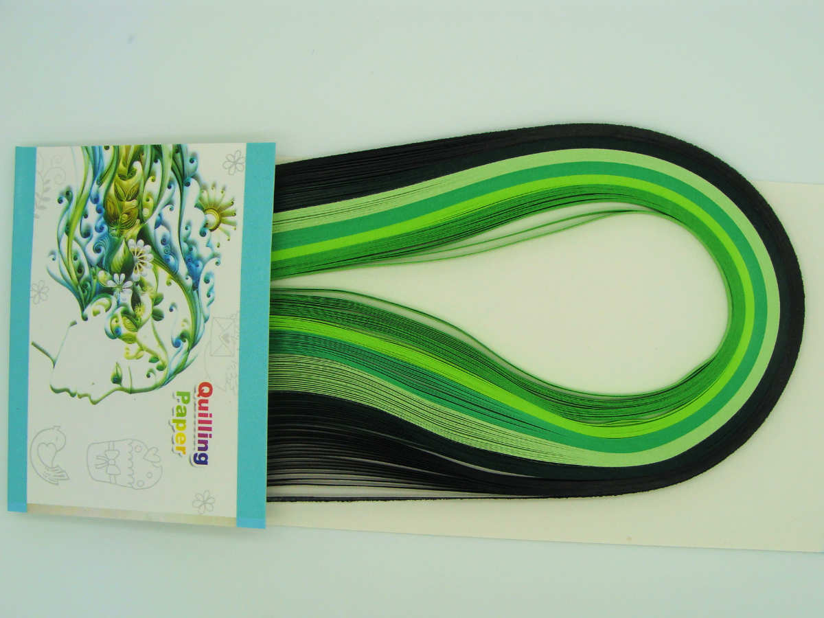 bande papier quilling vert mix16