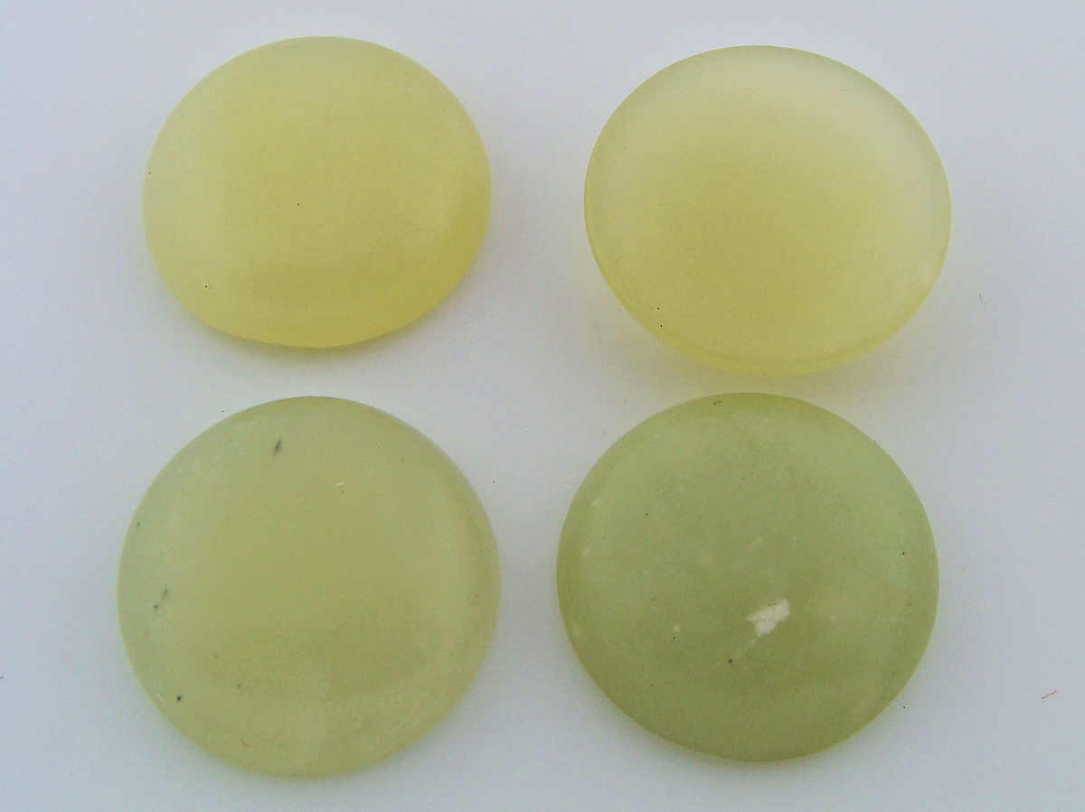 cabochon pierre rond jaune vert cab91