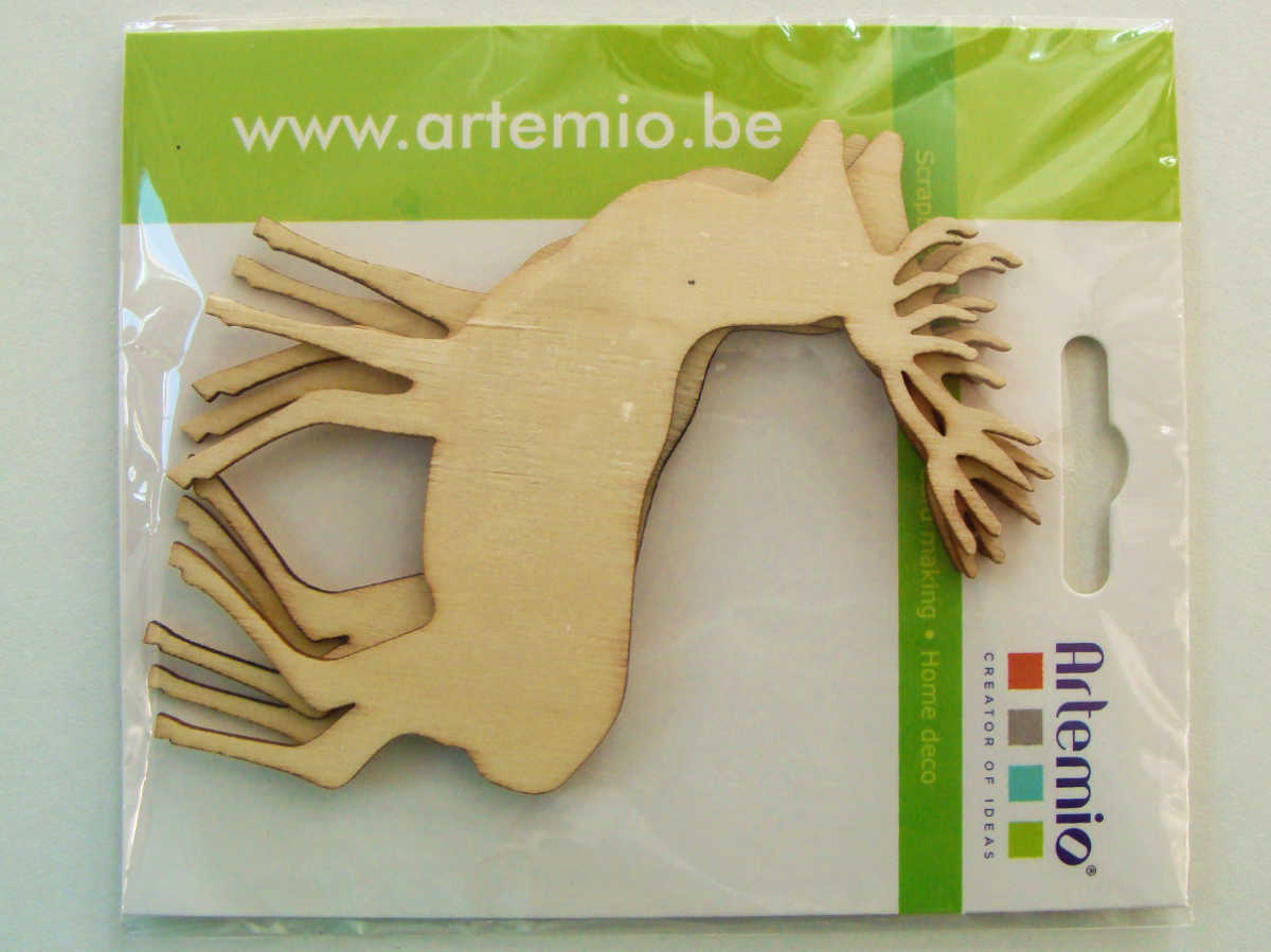 support bois a decorer cerf animal artemio