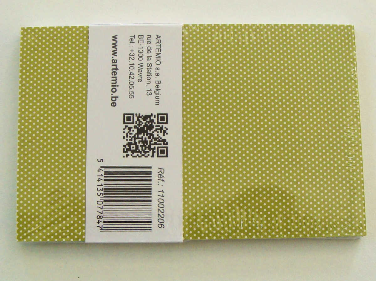 mini carnet vert papier bloc mod1