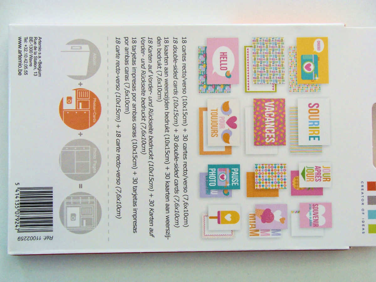 set 48 carte scrapbooking ete artemio summer