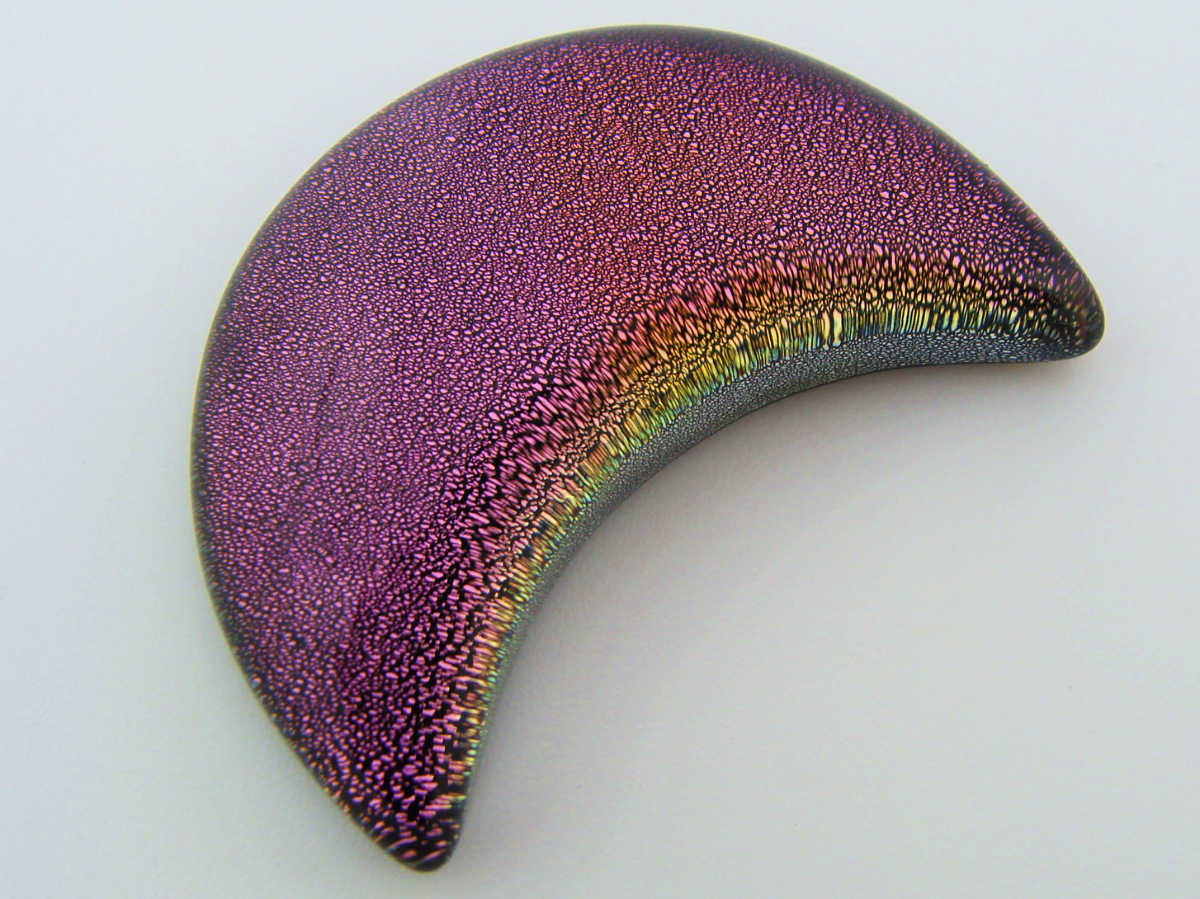 cabochon croissant lune verre dichroique 182