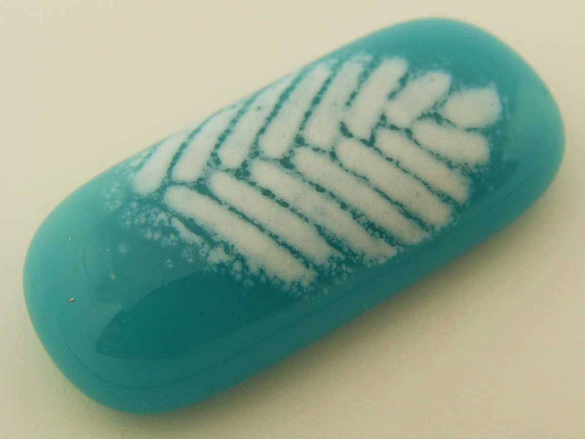 cabochon feuille verre fusing 41