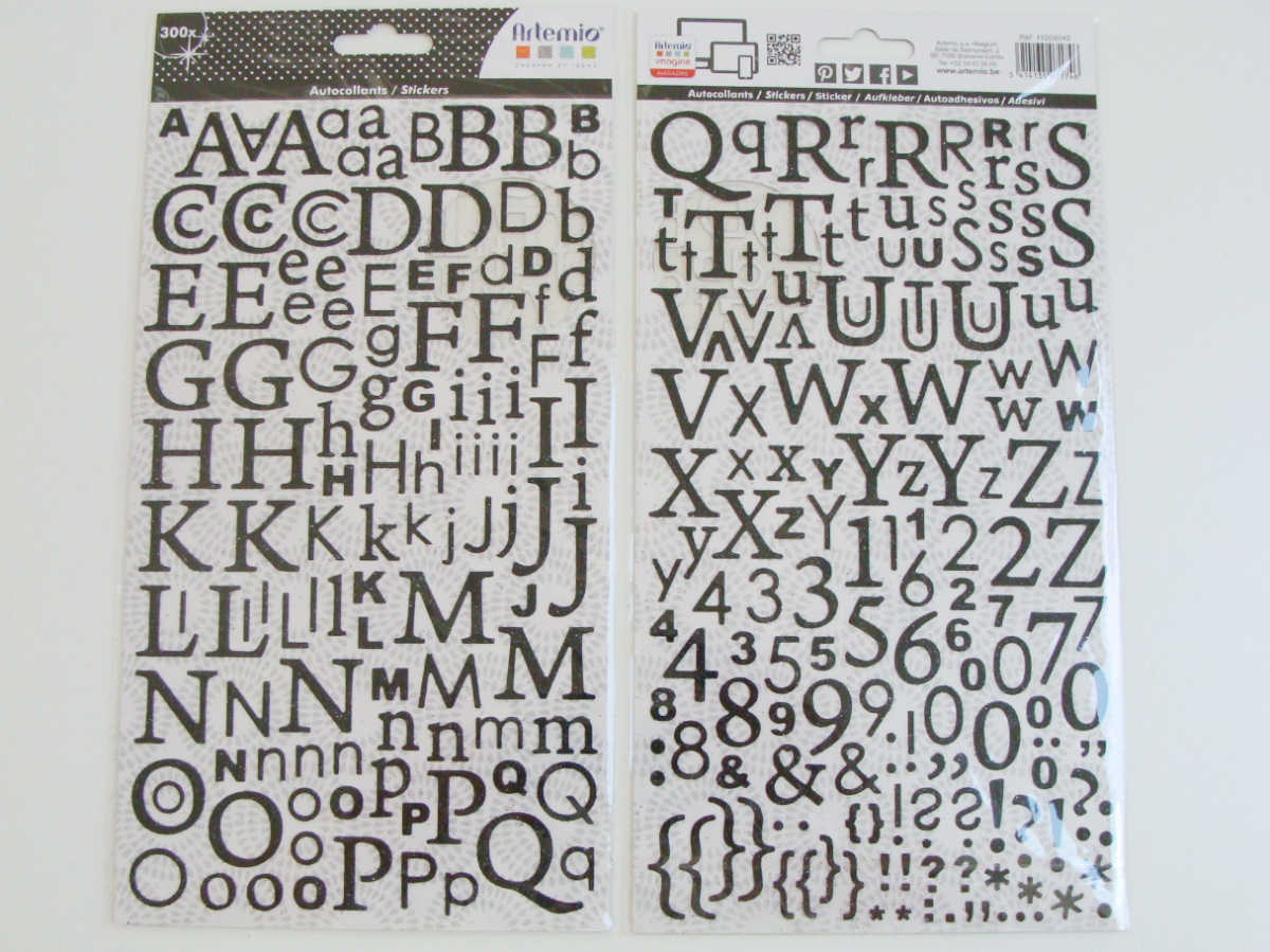 sticker alphabet noir artemio mod3