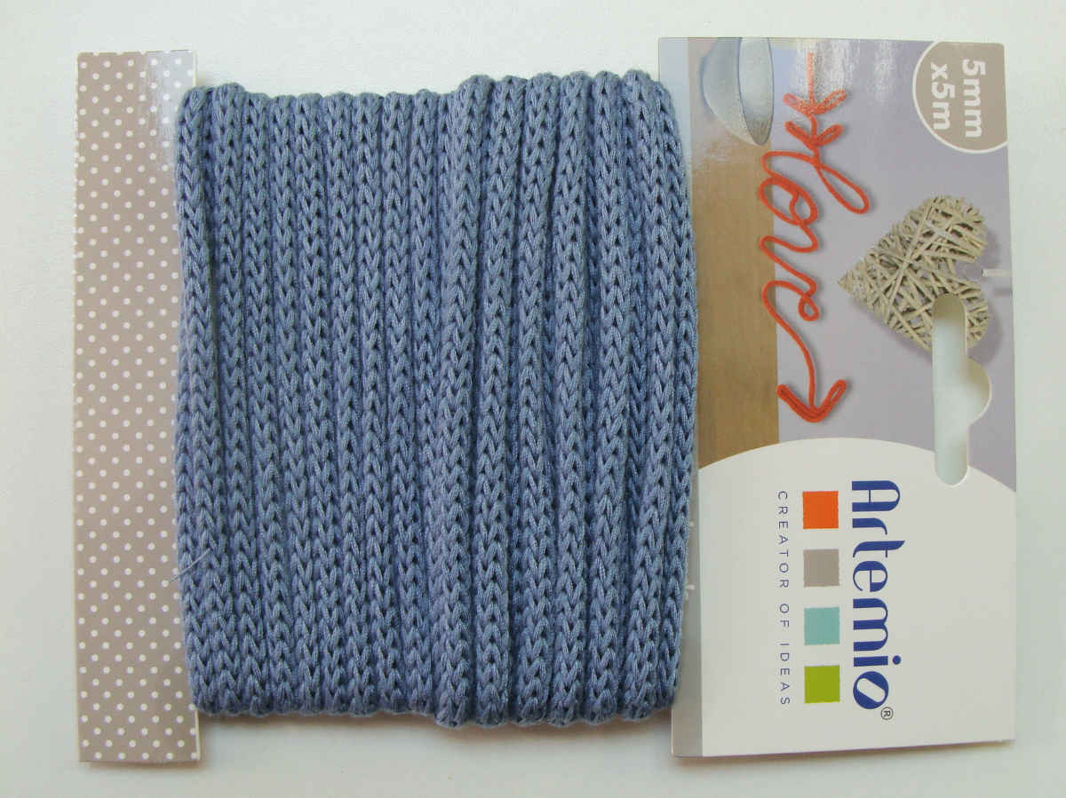Tricotin fil tricoté 5mm cordon Bleu par 5 mètres Artemio
