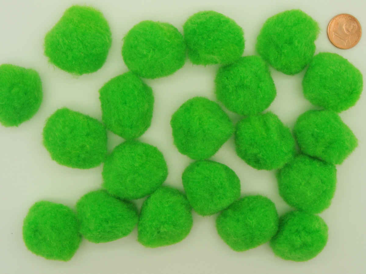 pompon polyester 25mm vert clair