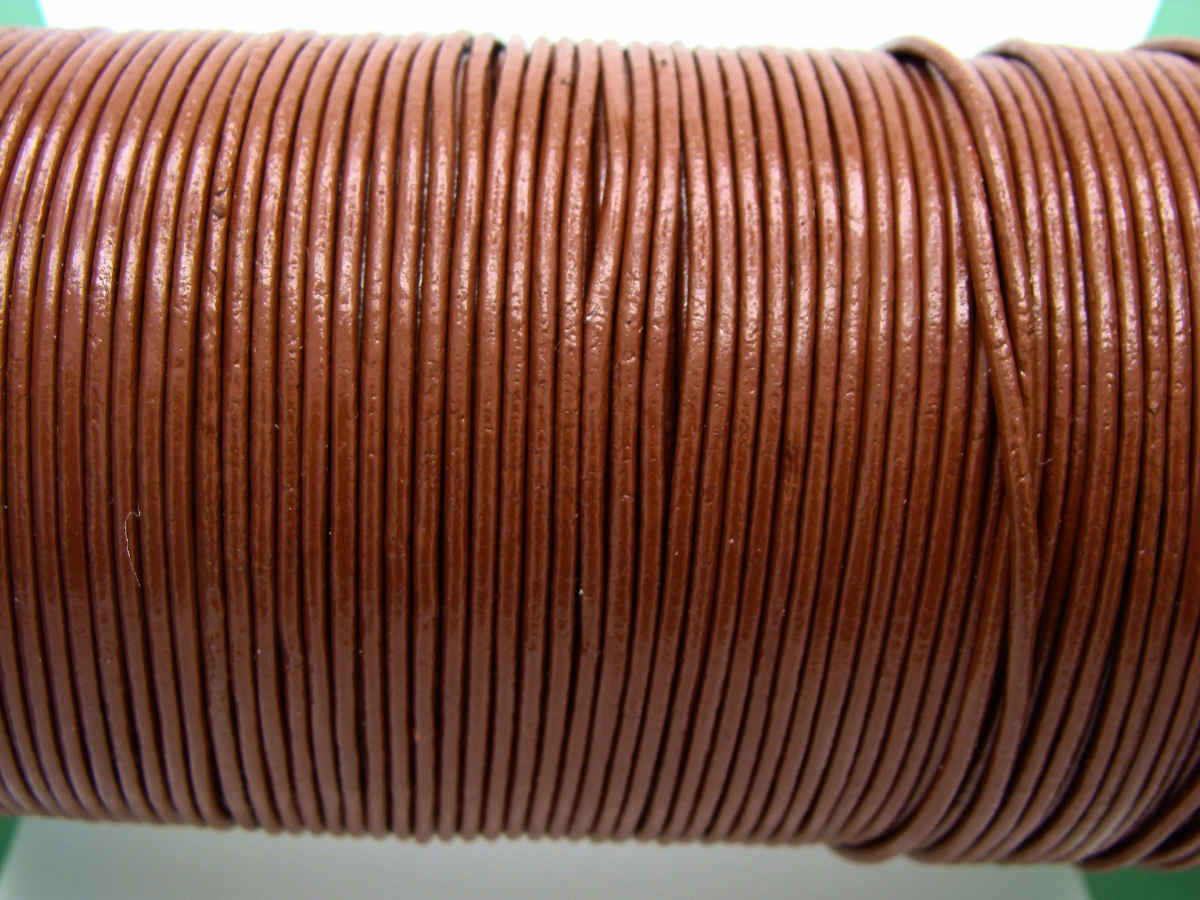 cuir cordon lacet 15mm marron fonce